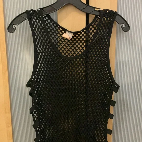 Black fishnet stretchy dress Size 1XL - Picture 6 of 10